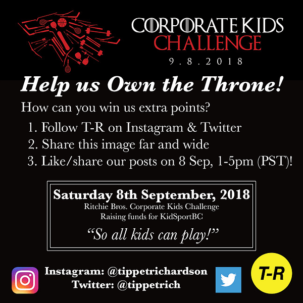 Corporate Kids Challenge news feed image in black, red and white colors