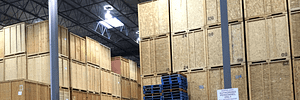Tippet Richardson storage facility with wooden storage crates stacked up for short and long-distance moves