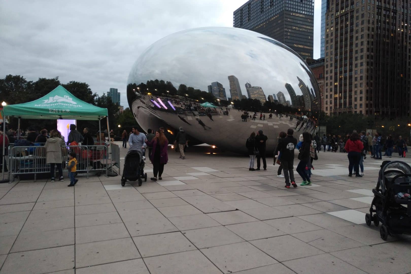 View of The Bean at Millennium Park in Chicago